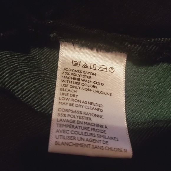 BDG Urban Outfitters Green and Black plaid Tie front long sleeve Top - Picture 7 of 9